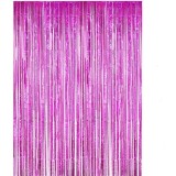 Perdea franjurata, flippy, model decor petrecere, pentru fundal de poze, amenajare colorata a petrecerii, dimensiune 100x200 cm, roz inchis