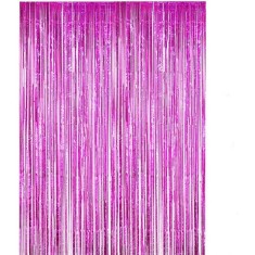 Perdea Franjurata, Cyrax, Model Decor Petrecere, pentru Fundal de Poze, Amenajare Colorata a Petrecerii, Dimensiune 100x200 cm, Roz Inchis