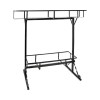 Stativ Metalic 2 Jardiniere OPP, 80x25x90 cm, Negru Lucios, Suport Flori, Interior/Exterior, Rezistent Intemperii