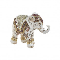 Elefant decor din rasina White Golden 16 cm x 13 cm foto