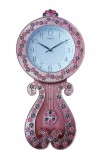 Ceas de perete cu pendul, Princess pink, 59 cm, RK36PND