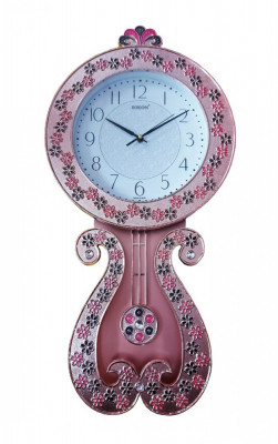 Ceas de perete cu pendul, Princess pink, 59 cm, RK36PND foto