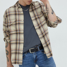 Abercrombie & Fitch camasa barbati, culoarea maro, cu guler button-down, regular