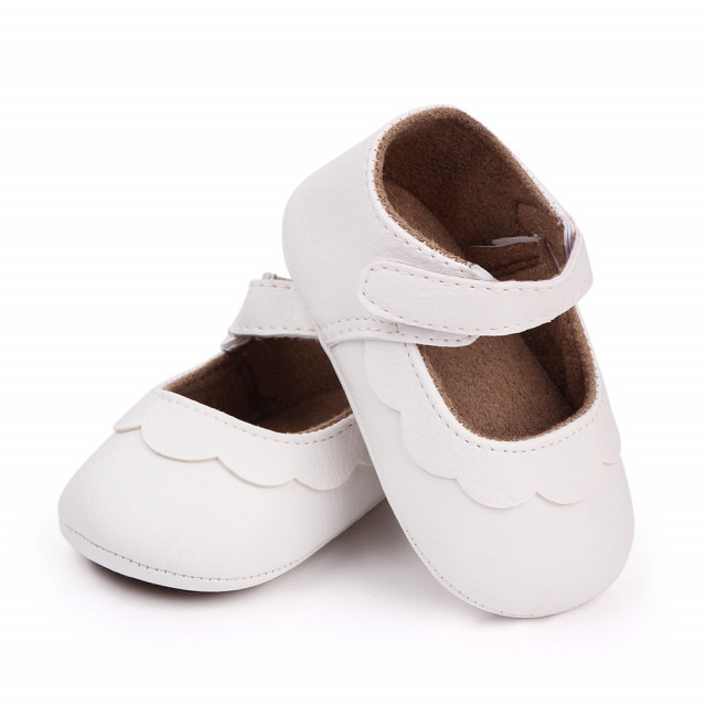 Pantofiori albi cu volanas pentru fetite (Marime Disponibila: 3-6 luni  (Marimea | arhiva Okazii.ro