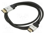 Cablu DisplayPort la HDMI 1,8m VCOM negru PVC textil