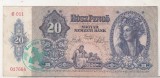 Bnk bn Ungaria 20 pengo 1941 cu stampila Szalasi