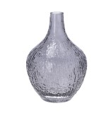 Cumpara ieftin Vaza flori sticla gri 17,5 x 25 cm