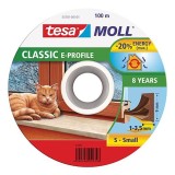 Banda de etansare Tesa Moll profil E maro, 9 mm, 100 m, pentru ferestre si usi