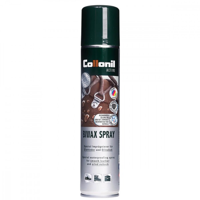 Spray impregnant special pentru piele neteda si nabuc uleiat Collonil Active Biwax Spray, 200 ml