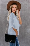 K819-48 Bluza casual din material lejer cu maneci scurte largi