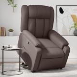 VidaXL Fotoliu rabatabil cu ridicare, maro, piele ecologică 3205266