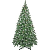 Cumpara ieftin Brad Artificial Christmas New Verde cu Conuri Naturale si Varfuri Albe 180 cm
