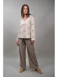 Camasa Dama Arignano Bej Deschis Broderie Nasturi In Bumbac S/M M/L