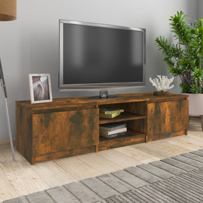 vidaXL Comodă TV, stejar fumuriu, 140x40x35,5 cm, lemn prelucrat foto