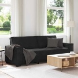 VidaXL Canapea cu 3 locuri, Negru, 180 cm, catifea 4105035