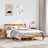 VidaXL Cadru pat fără saltea, maro ceruit, 140x190 cm, lemn masiv pin
