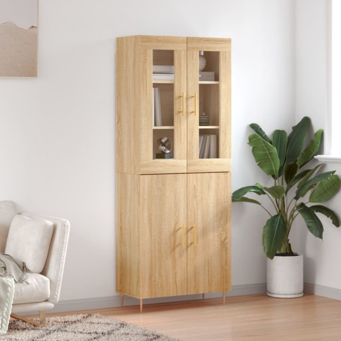 vidaXL Dulap &icirc;nalt, stejar sonoma, 69,5x34x180 cm, lemn compozit