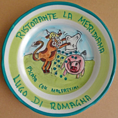 1989 Farfurie colectie pictata manual Ristorante La Meridiana, Lugo Italia