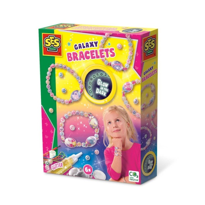 Set creativ pentru copii - Bratari cu tematica galaxie Glow in the Dark