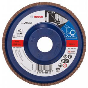 Disc de slefuire evantai BOSCH X571 pentru metal ,D 125 mm; G 40, drept foto