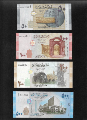 Set Siria Syria 50 + 100 + 200 + 500 pounds unc foto