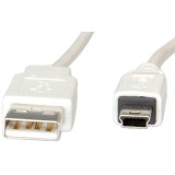 Cablu USB 2.0 la mini USB 0.8m T-T Alb, S3141