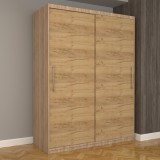 Dulap Dormitor Nova Eco 150 cm x 200 cm, fara oglinda, sonoma cu usi glisante oak craft gold