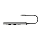 HUB extern LOGILINK, porturi USB: USB-A 3.2 Gen2 x 3 + USB-C Gen2 x 1, conectare prin USB-C, prot. supracurent, supratensiune, aluminiu, gri, &quot;UA0416&quot;