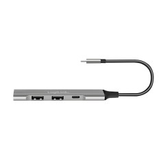 HUB extern LOGILINK, porturi USB: USB-A 3.2 Gen2 x 3 + USB-C Gen2 x 1, conectare prin USB-C, prot. supracurent, supratensiune, aluminiu, gri, &quot;UA0416&quot;