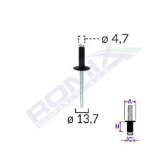 Popnit Universal Negru 4.7Mm Set 10 Buc 140249 57050-RMX foto