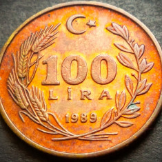 Moneda 100 LIRE - TURCIA, anul 1989 * cod 3233 = A.UNC