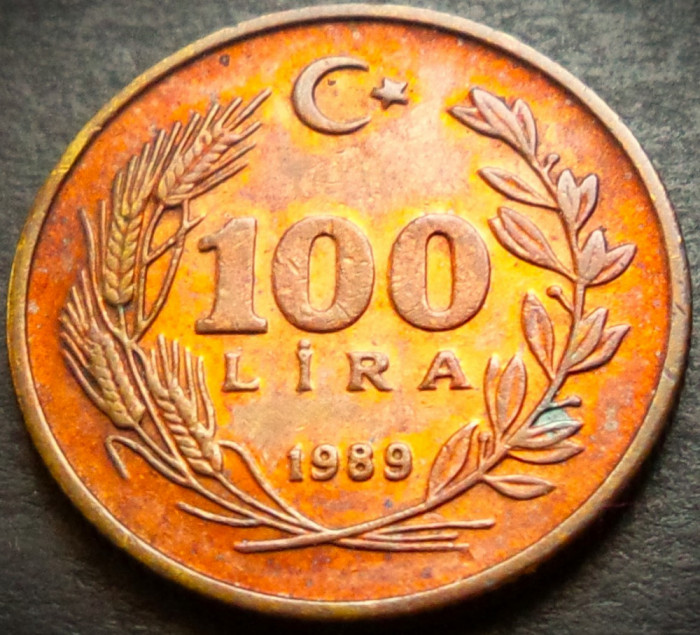 Moneda 100 LIRE - TURCIA, anul 1989 * cod 3233 = A.UNC