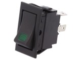 Comutator Basculant ON-OFF 20A/12VDC cu LED Negru