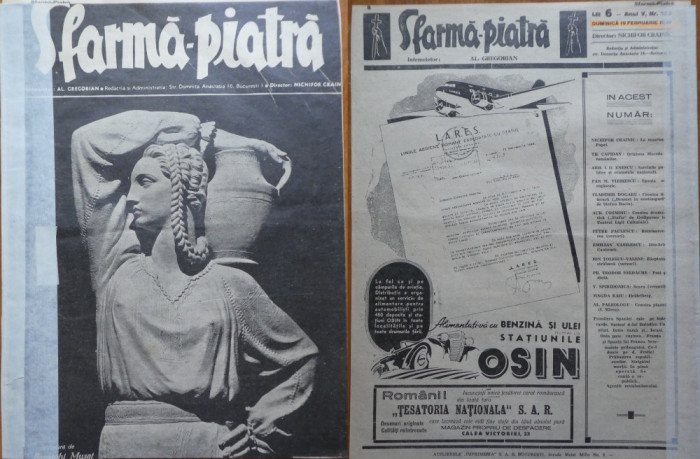 Sfarma Piatra, ziar legionar, februarie, 1939, Stefan Baciu, Th. Capidan