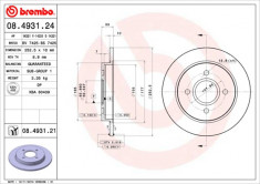 BREMBO 08.4931.21 PRIME LINE - UV Coated Disc frana foto