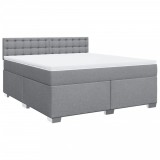 Cumpara ieftin Pat continental, gri deschis, 180x200 cm, material textil