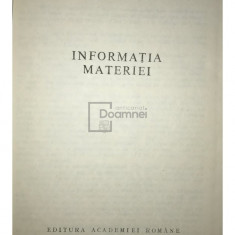 Mihai Drăgănescu - Informația materiei (editia 1990)