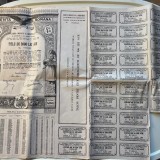 5000 Lei Aur 1929 Renta Romana obligatiune neincasata cu cupoane dobanda titlu de stat datoria publica a Romaniei bond cu chitanta achizitie