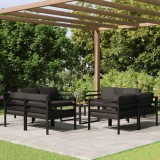 VidaXL Set mobilier de grădină cu perne, 9 piese, antracit, aluminiu