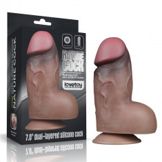 Îndesatul - Dildo Realistic Gros de 6,6 cm din Silicon, 18,2 cm