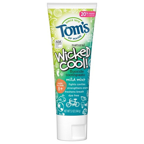 Pasta de Dinti, Tom&#039;s of Maine, Wicked Cool, Aroma Menta, Cu Fluor, Copii 8+ ani, 144gr