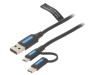 Cablu USB 2.0 Multifuncțional 0,25m, Vention