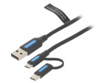 Cablu USB 2.0 Multifuncțional 0,25m, Vention