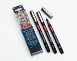 Set liner desen Fineliner Derwent Professional 0.1/0.3/0.5 mm varf subtire negru