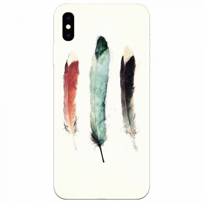 Husa silicon pentru Apple Iphone XS Max, Three Feathers