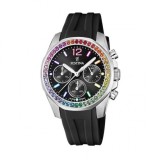 Festina 20610/3 , Boyfriend Rainbow Ceas de Damă cronograf cu Negru Curea din Cauciuc