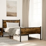 VidaXL Cadru pat metalic fără saltea, stejar fumuriu, 100x200 cm 4007845