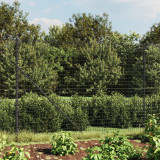 VidaXL Gard plasă de s&acirc;rmă cu țăruși de fixare, antracit, 2x10 m