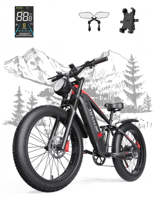 Bicicletă electrică Tifgalop ES28-R 1000W 26&#039;&#039;, FRANĂ DISC HIDRAULICĂ, 48V 18AH