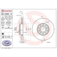 Set disc frana Skoda Superb I (3u4) 12.01-03.08; Vw Passat B5 (3b2) 08.96-12.01, Passat B5.5 (3b3) 10.00-12.05, Fata, 288X25mm, ventilat, Brembo